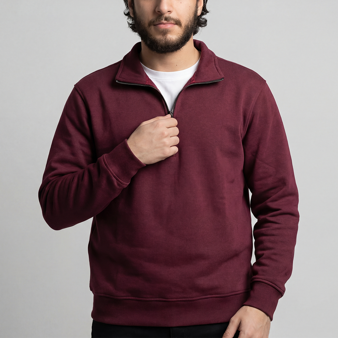 Maroon Quarter Zipper