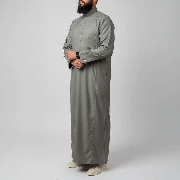 ثوب كلاسيكي . أخضر زيتي