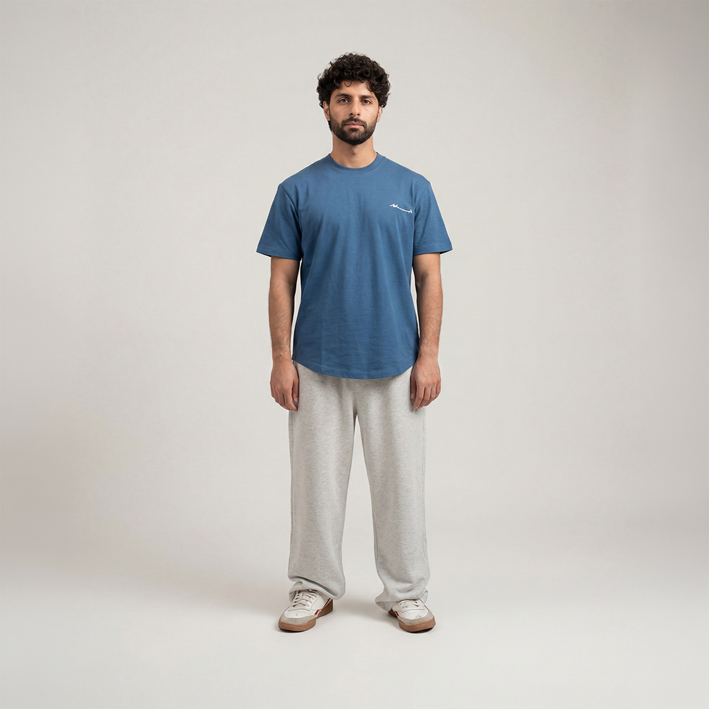 Curved Slub Tee Indigo