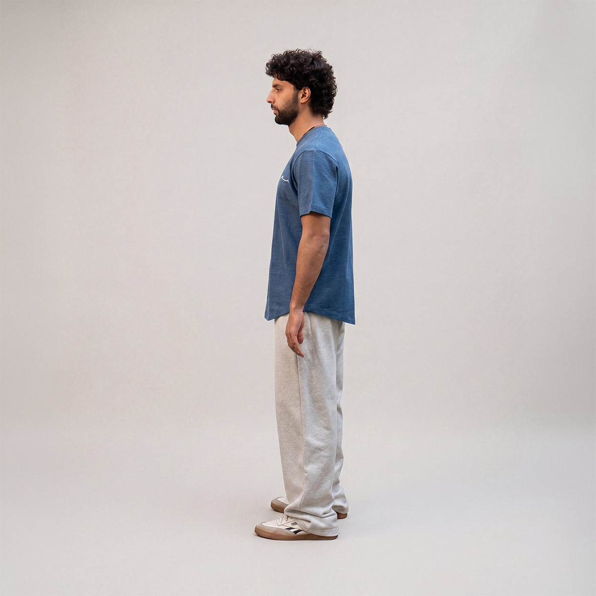 Curved Slub Tee Indigo