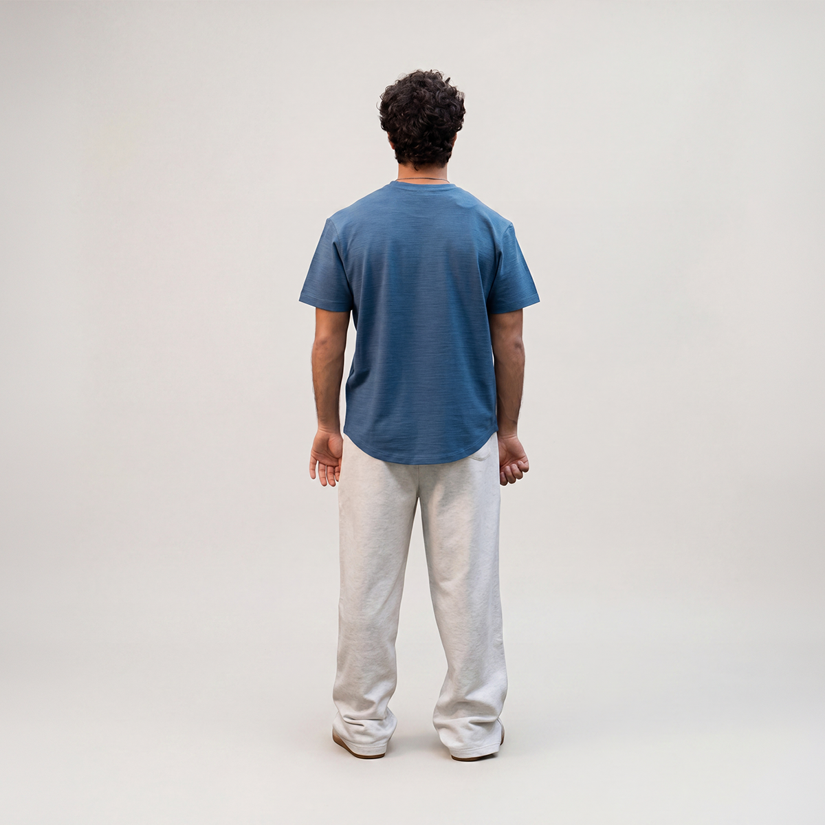 Curved Slub Tee Indigo