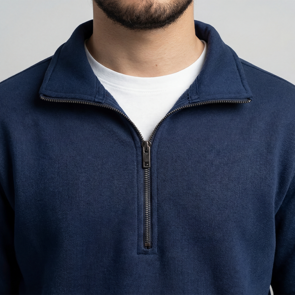 Navy Quarter Zipper