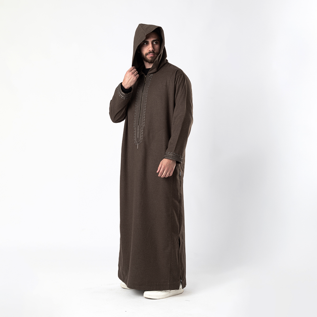 Wool Thawb Dark Brown