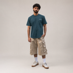 Curved Slub Tee Teal