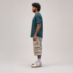 Curved Slub Tee Teal