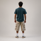 Curved Slub Tee Teal