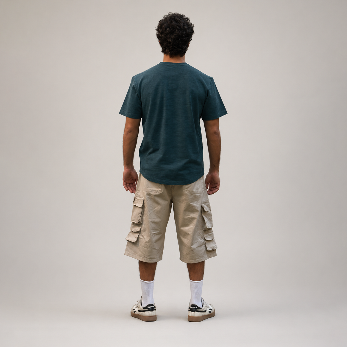 Curved Slub Tee Teal