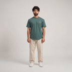 Curved Slub Tee Olive