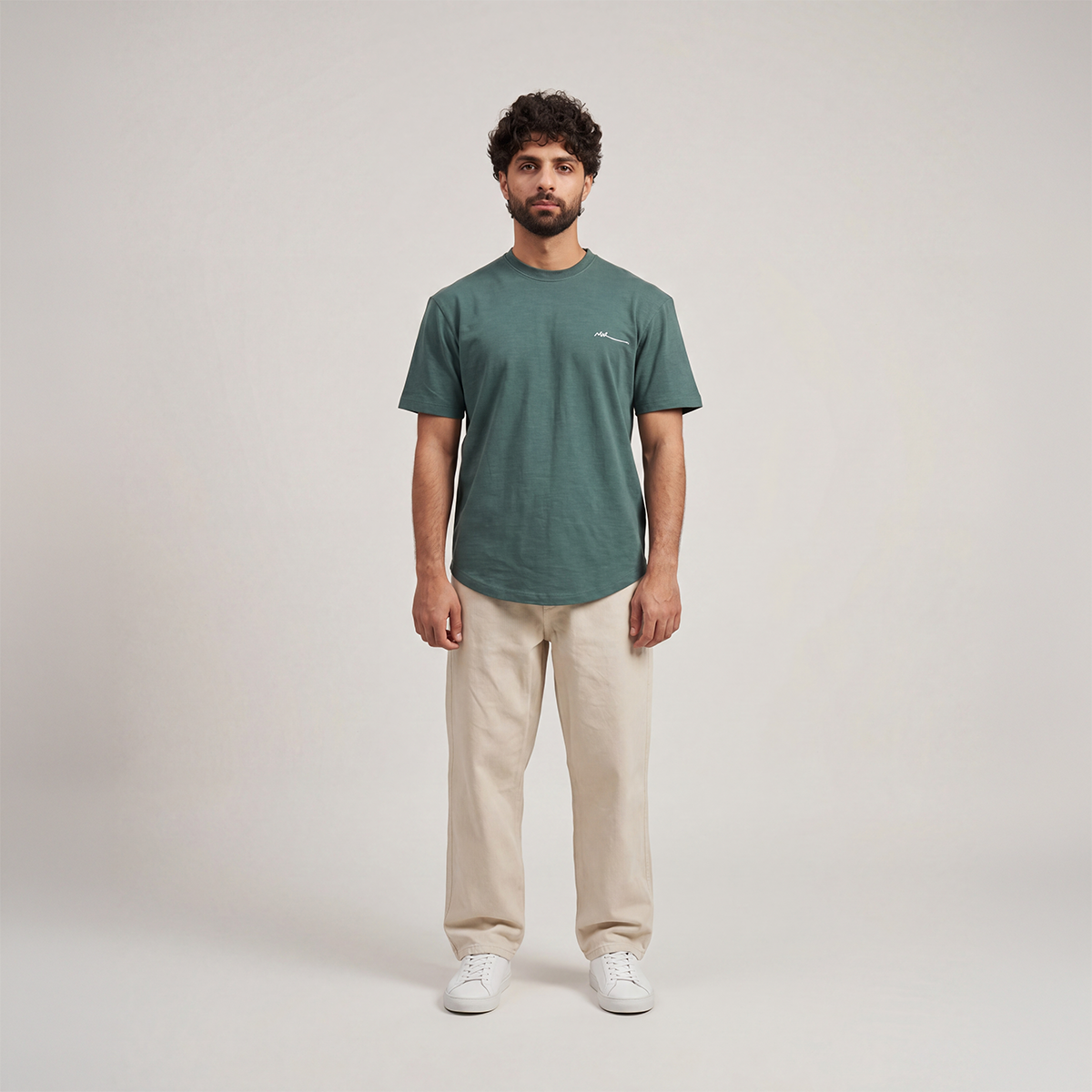 Curved Slub Tee Olive