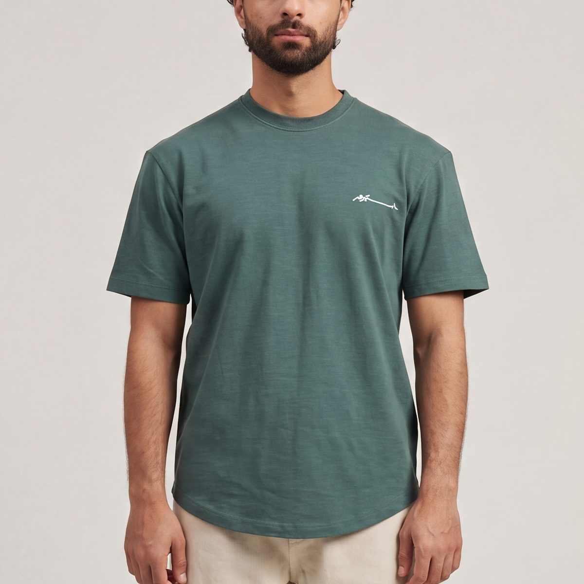 Curved Slub Tee Olive Main image