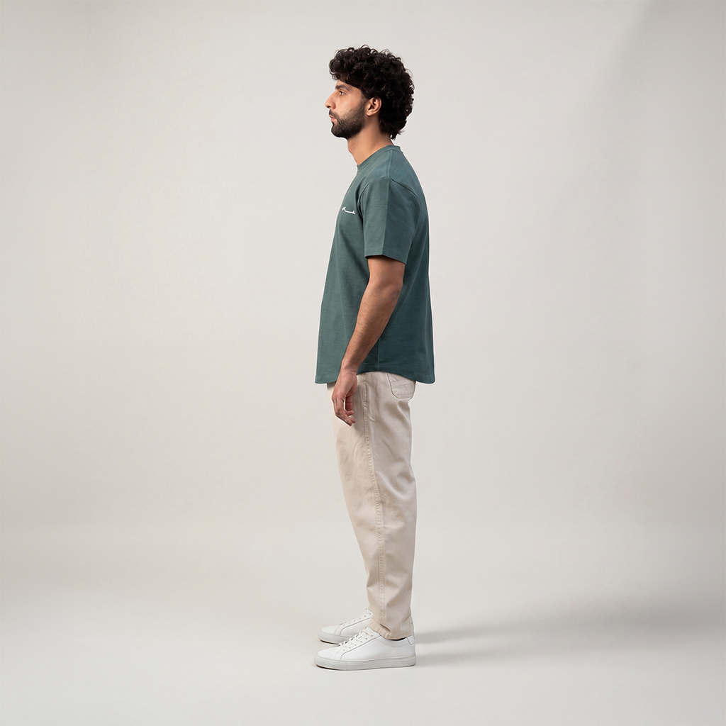 Curved Slub Tee Olive